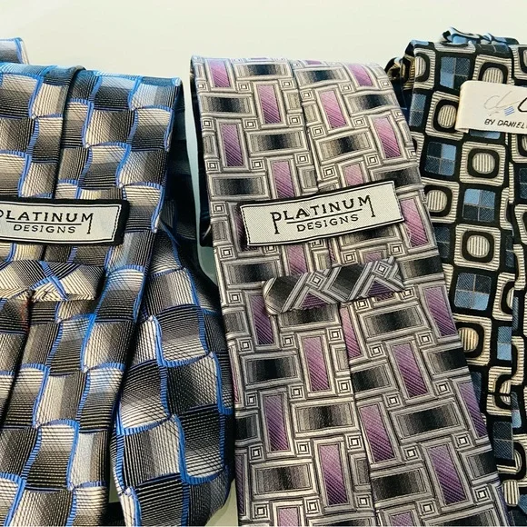 Vintage Silk Tie Bundle Lot Reed Mulberry Platinum Fabio